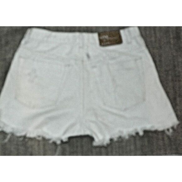 One by One Teaspoon Jean Shorts Size 28 Hawks White Cutoff Distressed Hawks - Picture 3 of 11